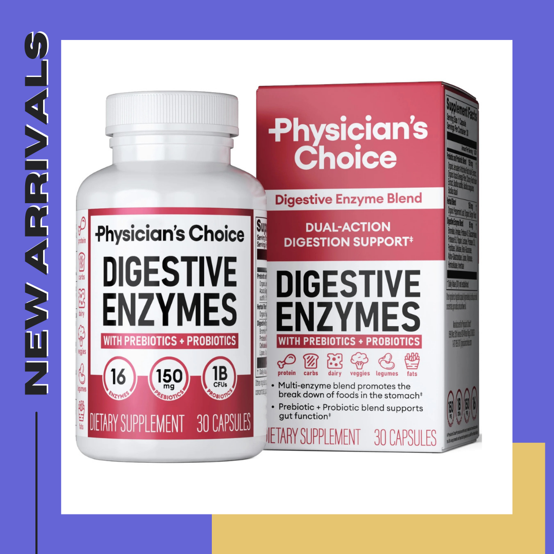 Physician's Choice Digestive Enzymes, Digestive & Gut Health, Bloating & Meal Time Discomfort, Men and Women, 30 Count