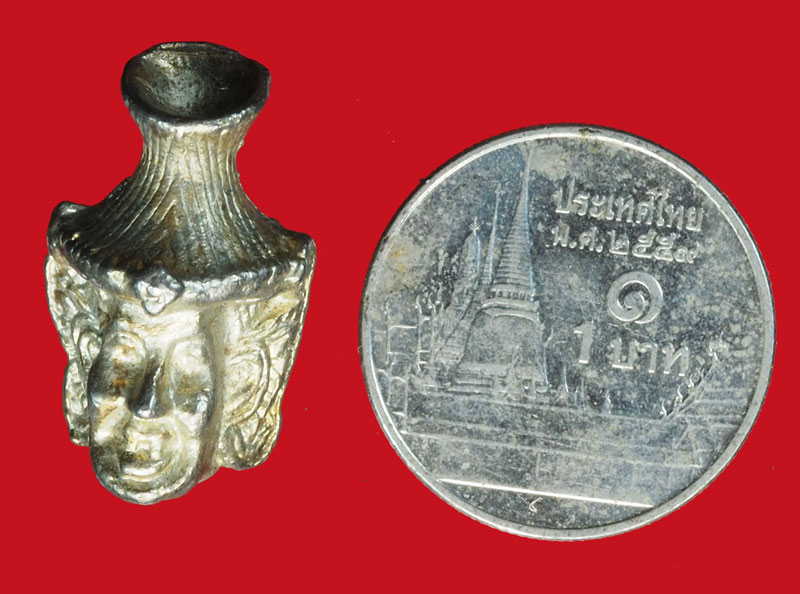 A903 เศียรพ่อแก่ เนื้ือชินตะกั่ว ชุบเงิน ไม่ทราบที่ 3