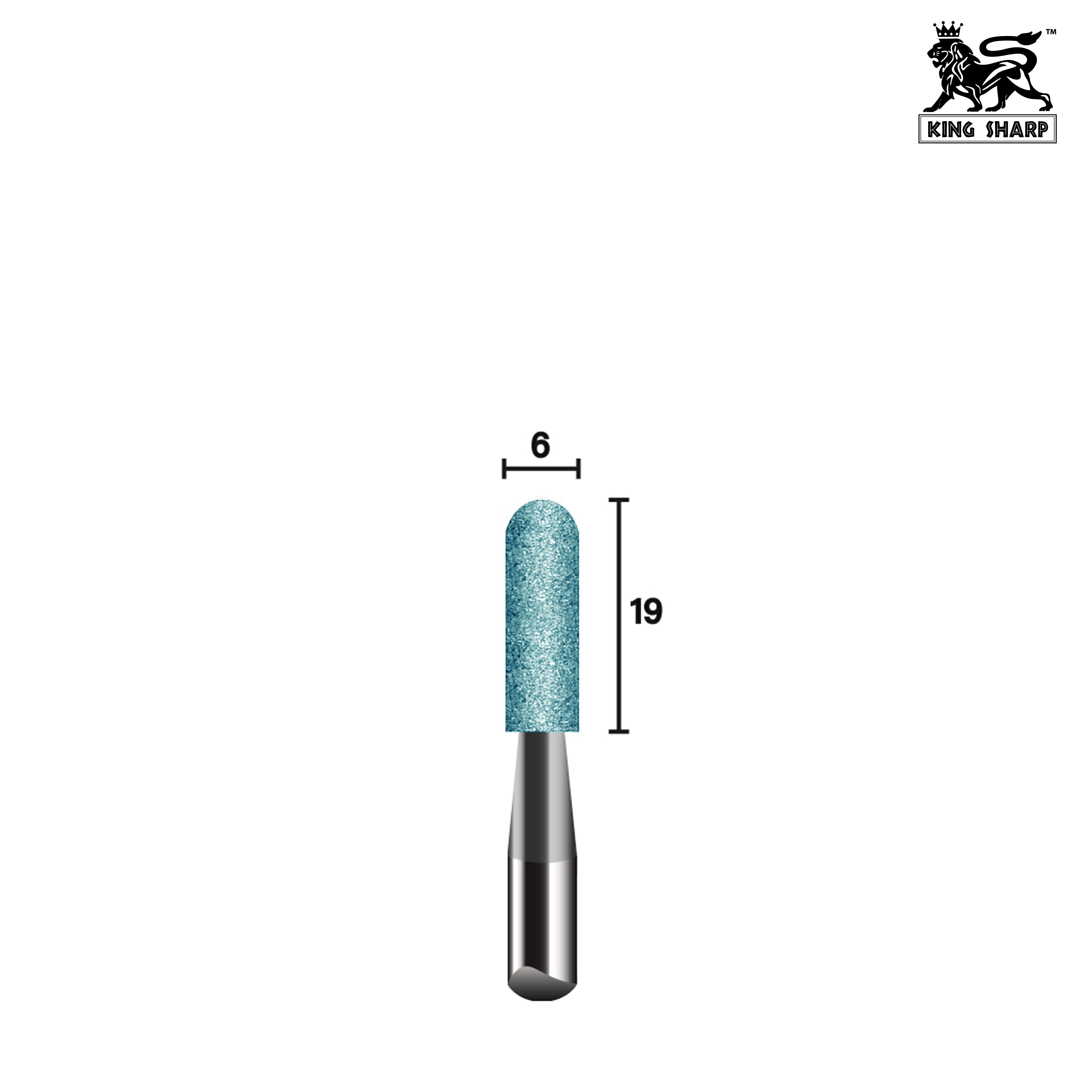 หินเจียรมีแกน KINGSHARP A24--GC80QV40 6x19x6 mm.