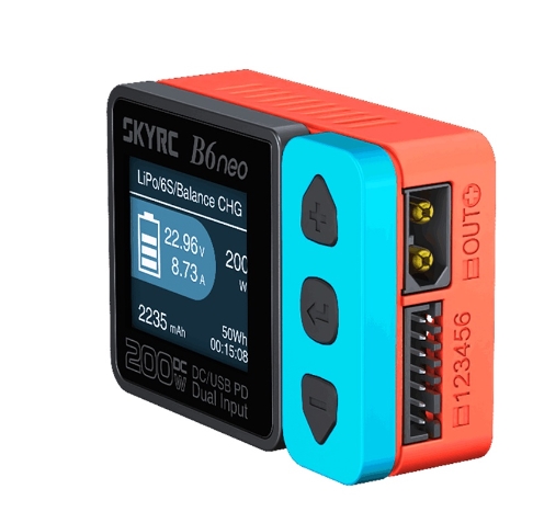 Skyrc B6neo เครื่องชาร์จ แบตเตอรี่ Smart Charger DC 10A 16S 200W PD 80W LiPo LiHv LiFe LiIon PB