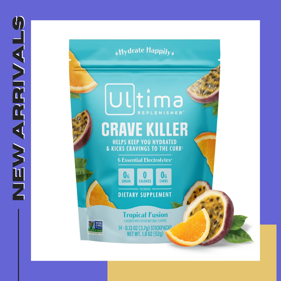 Ultima Replenisher Crave Killer Supplement & Electrolytes Powder – Tropical Fusion, 14 Stickpacks เกลือแร่ 14ซอง รส ส้ม เสาวรส