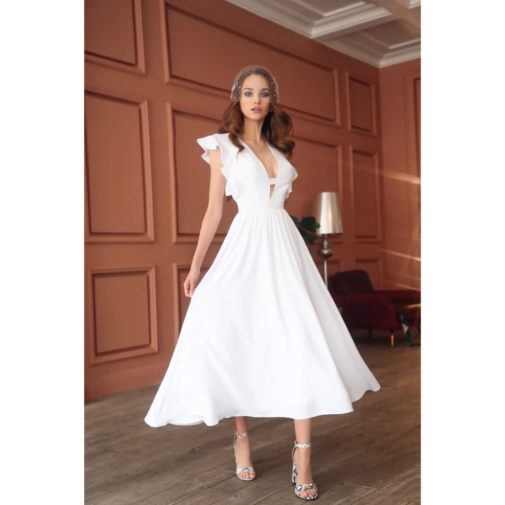 เดรสขาว เดรสยาว LUXURY รหัส LY068