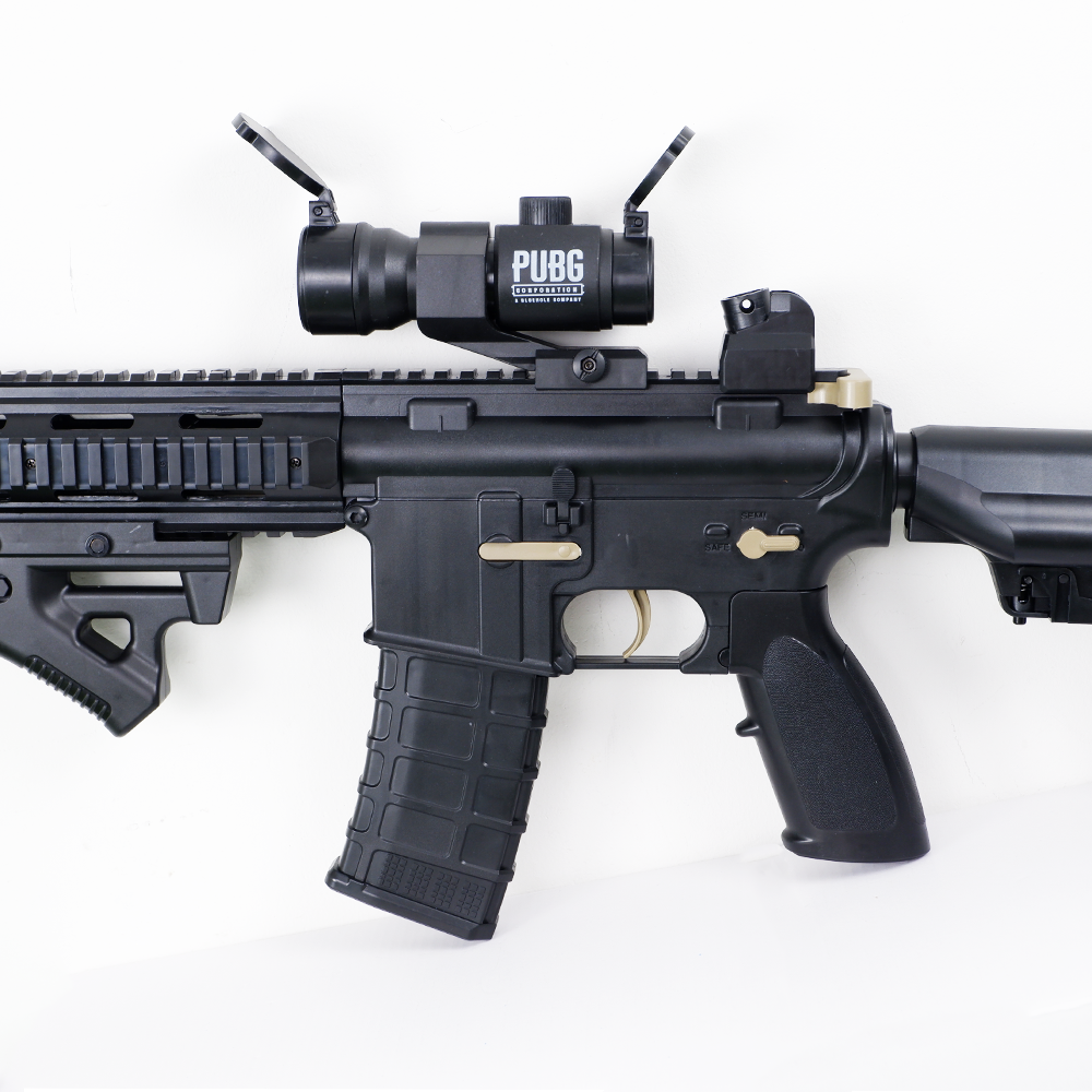 (21)M416 สีดำ ปืนเจลไฟฟ้า ของเล่น ยิงรัวได้ ชักยิงได้
