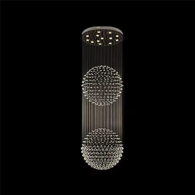 โคมไฟระย้า คริสตัล Chandelier Steel + Crystal LED GU10