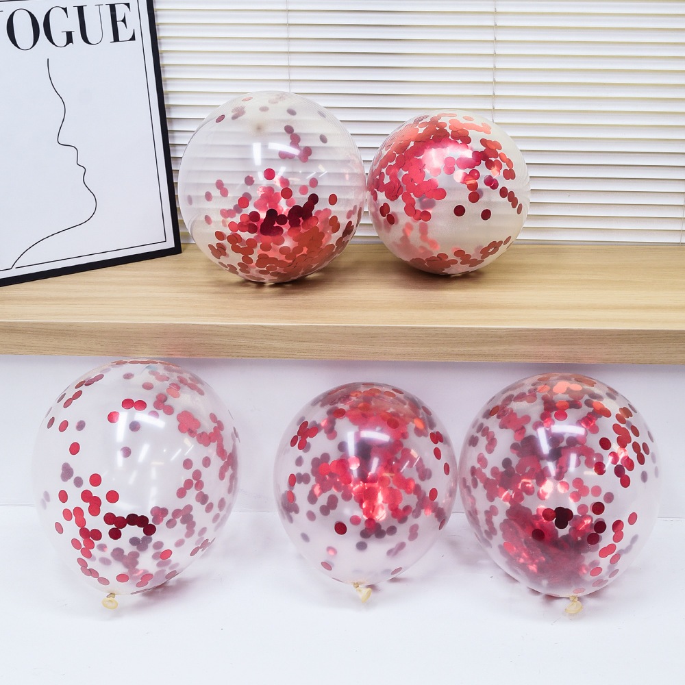 ลูกโป่งทรงกลมใส กลิตเตอร์ ลูกโป่งเฉลิมฉลอง 10 ชิ้น