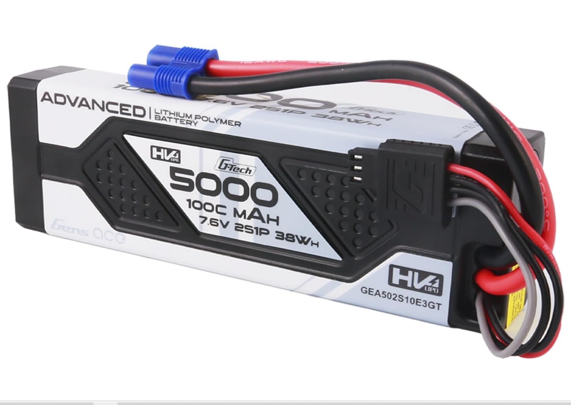 Gens ace G-Tech High Voltage 7.6V 5000mAh 100C 2S Lipo Battery HardCase