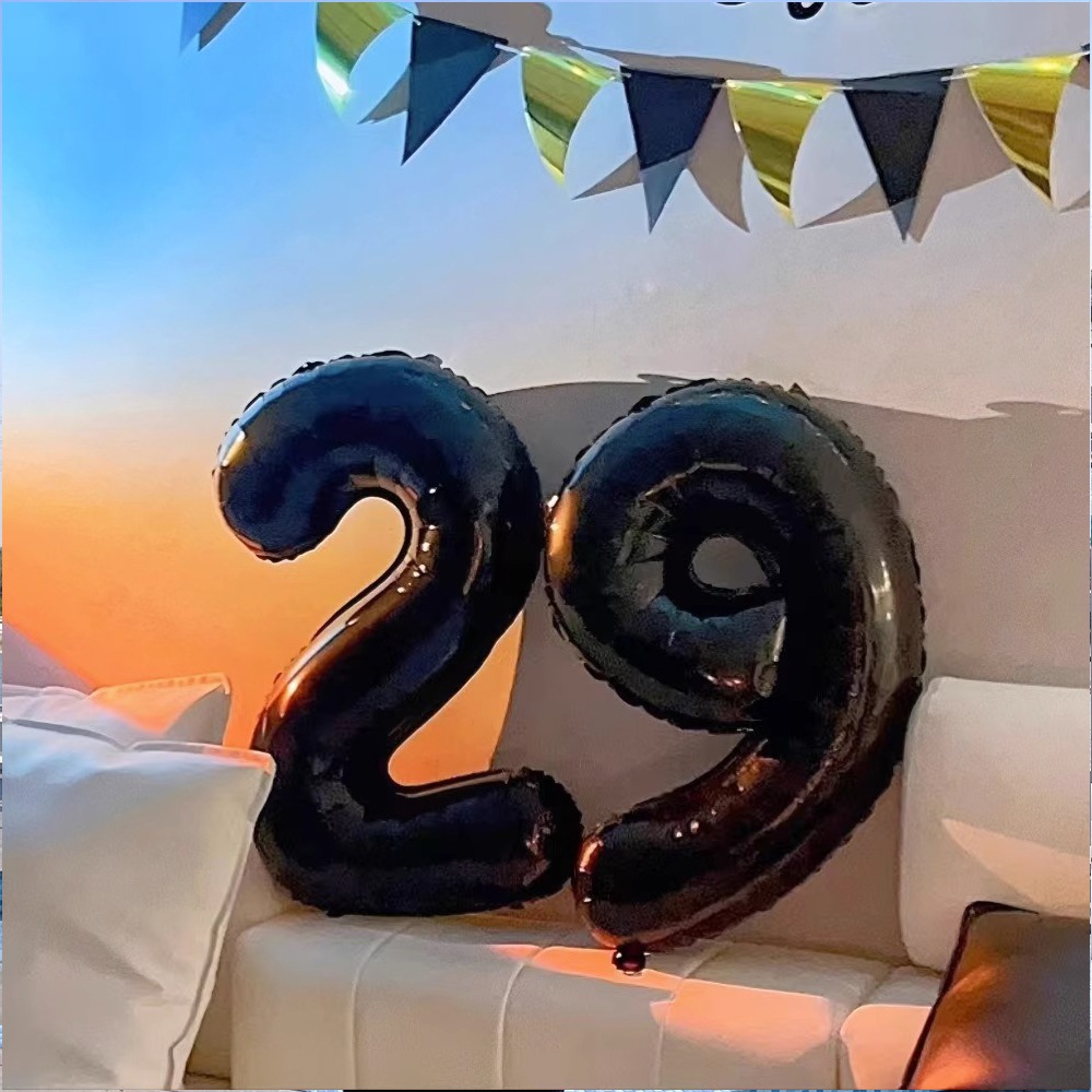 ลูกโป่งตัวเลข 0-9 สีดำ ขนาดจัมโบ้ 40 นิ้ว โป่งวันเกิด ปาร์ตี้เทศกาลต่างๆ