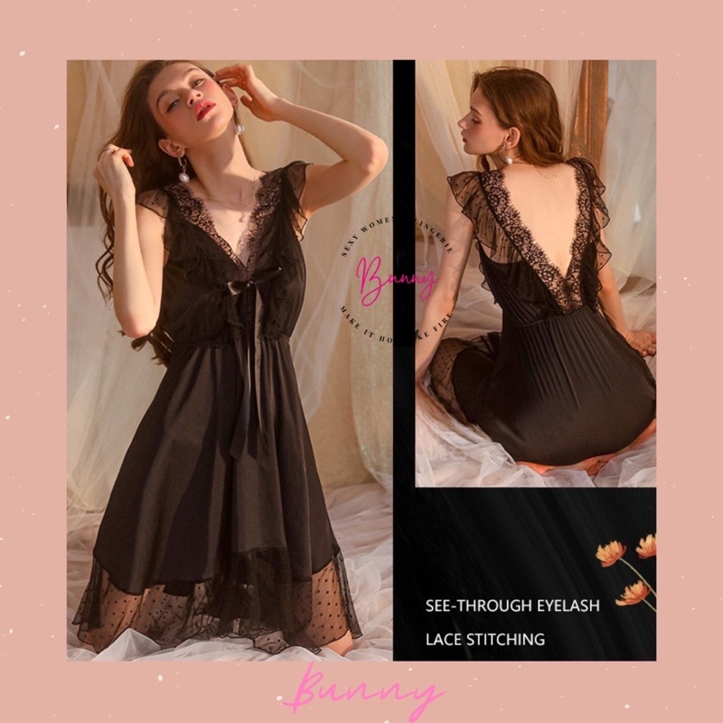 ชุดนอนน่ารัก ชุดนนอนสไตล์ฝรั่งเศษ 💥พร้อมส่ง💥