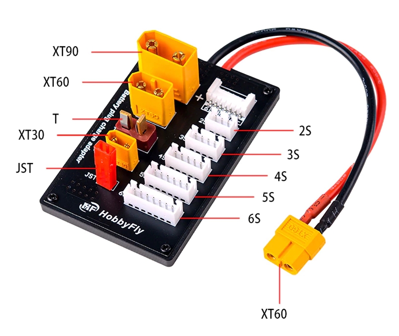 XT30 XT60 XT90 JST T Connector Lipo Battery Multi Charger Board 2-6S Parallel
