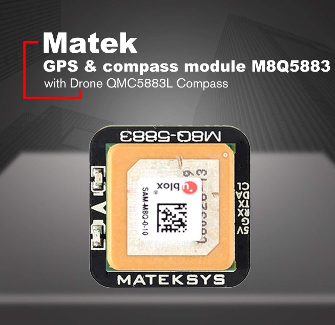 Matek Systems M8Q-5883 SAM-M8Q GPS & QMC5883L โมดูลเข็มทิศ ติดโดรน เครื่องบิน ปีกบิน