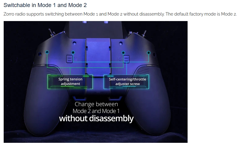 Radiomaster Zorro Radio Controller CC2500 4-in-1 ELRS Hall Sensor Gimbals OpenTX EdgeTX