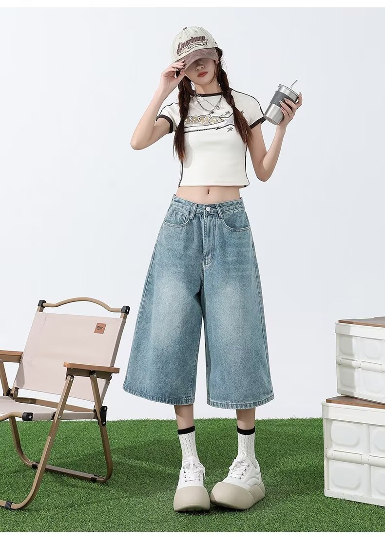 กางเกงยีนส์ เอวสูง ทรงวินเทจ รหัส Y007