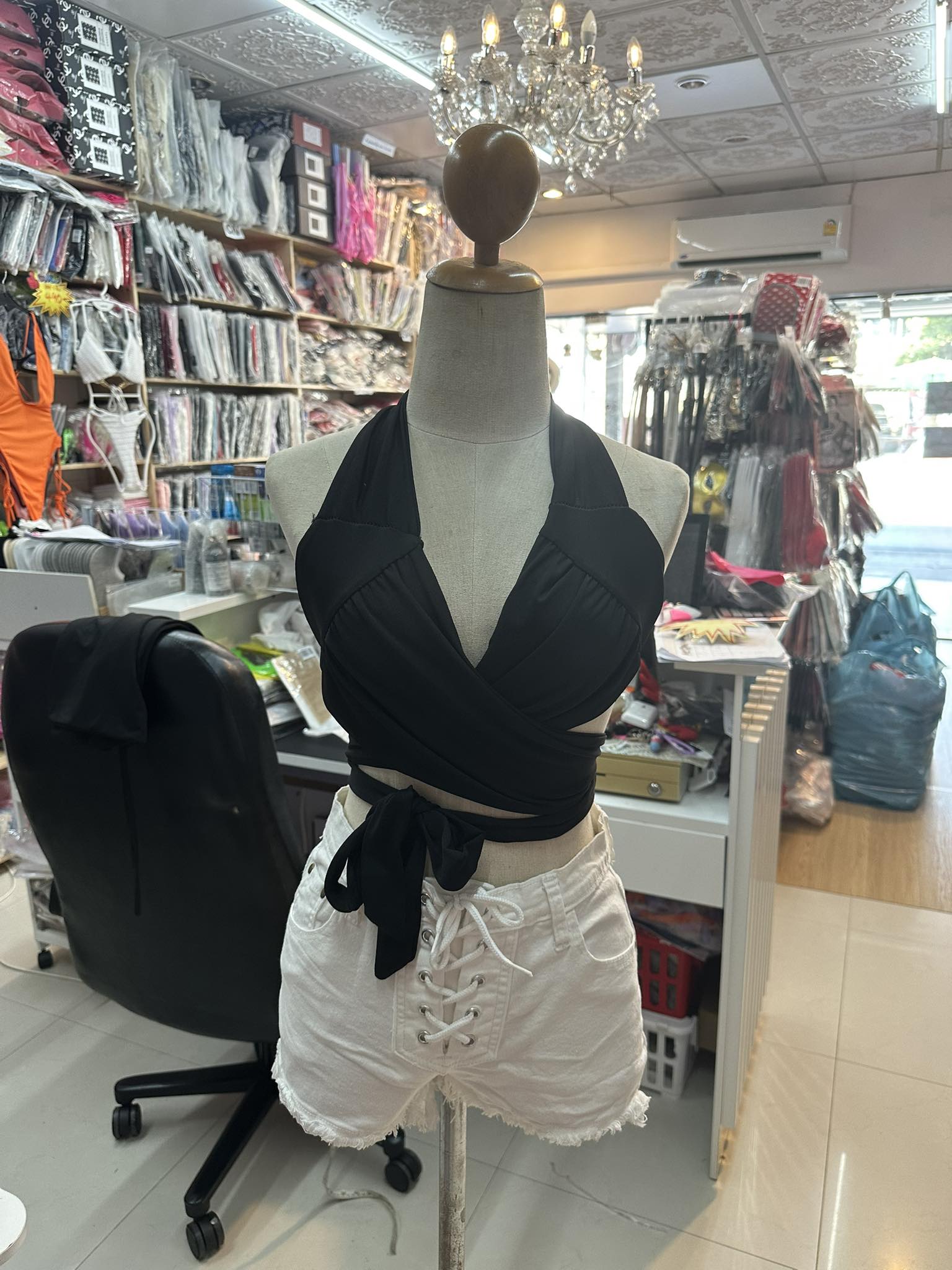 ชุดเซทดำ ไขว้หน้า เซ็กซี่ รหัส CN2203