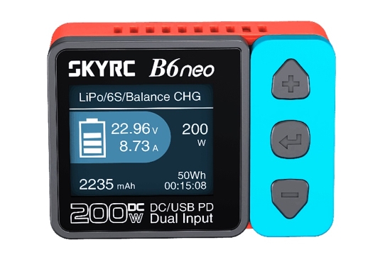 Skyrc B6neo เครื่องชาร์จ แบตเตอรี่ Smart Charger DC 10A 16S 200W PD 80W LiPo LiHv LiFe LiIon PB