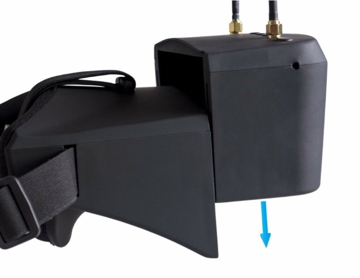 EV800D 5.8G 40CH FPV Goggles 5 นิ้ว 800 * 480 DVR บันทึกได้ ถอดแยกเป็นจอได้ จอใหญ่ ภาพชัด