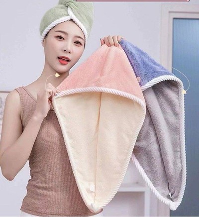 หมวกเช็ดผม ผ้าเช็ดผม ซับน้ำดีมาก ผมแห้งเร็ว