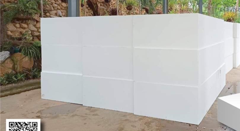 EPS FOAM,โฟมไม่ลามไฟ,โฟมกันร้อนหลังคา ขนาด 60x120 cm หนา 10 " บรรจุ 2 แผ่น/แพ็ค (ราคา 650 บาท/แผ่น)