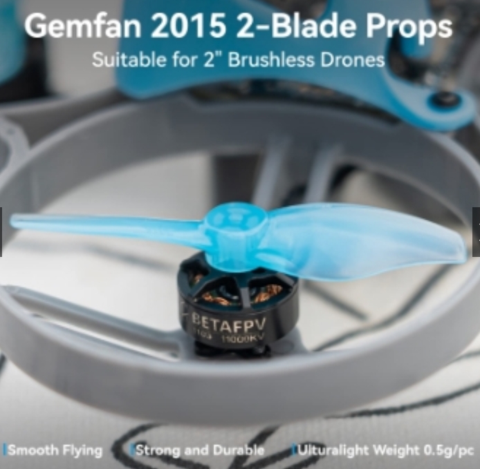 [ใบพัด 2นิ้ว] BETAFPV Gemfan 2015 2-Blade Prop with 1.5mm Shaft Hole 1ถุง 4ใบ คละสี