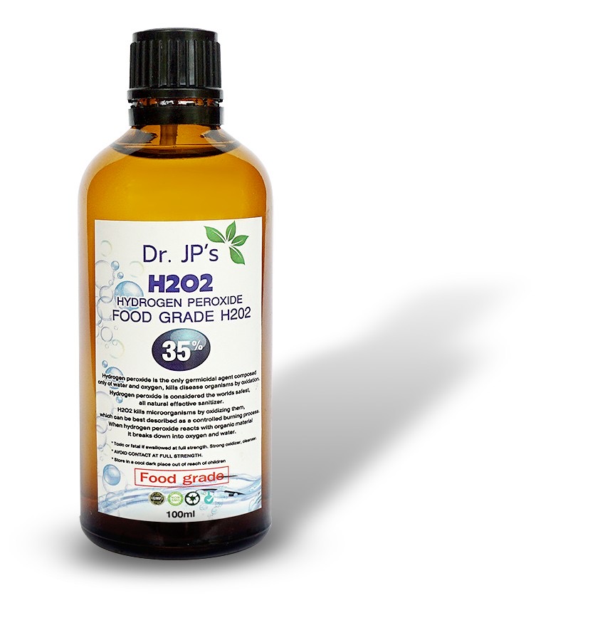 H202 (HYDROGEN PEROXIDE) ไฮโดรเจนเปอร์ออกไซต์ ฆ่าเชื้อโรค แบคทีเรีย ยีสต์ ไวรัส ใช้คู่กับน้ำแร่เงิน 100ml.