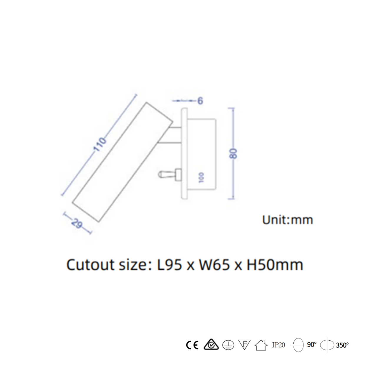 โคมไฟอ่านหนังสือติดผนัง Wall Reading Lamp Metal + Aluminium LED Cree 3W IP20 (KP030)