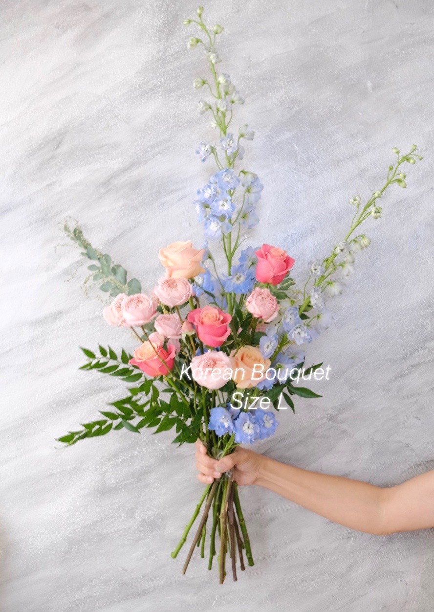 Large Bouquet ช่อดอกไม้สด Style Korea โทนพาสเทล พร้อมตกแต่ง สามารถเปลี่ยนสีได้