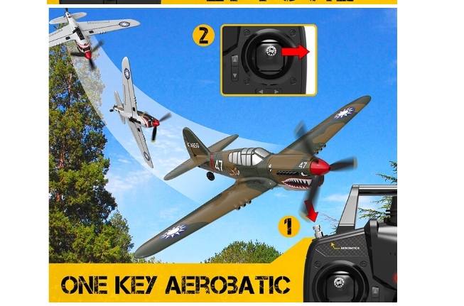 เครื่องบินพร้อมเล่น 4CH Volantex : P40 Fighter Warhawk 2.4Ghz เครื่องบินบังคับ มีไจโรในตัว บินง่าย มือใหม่เล่นได้