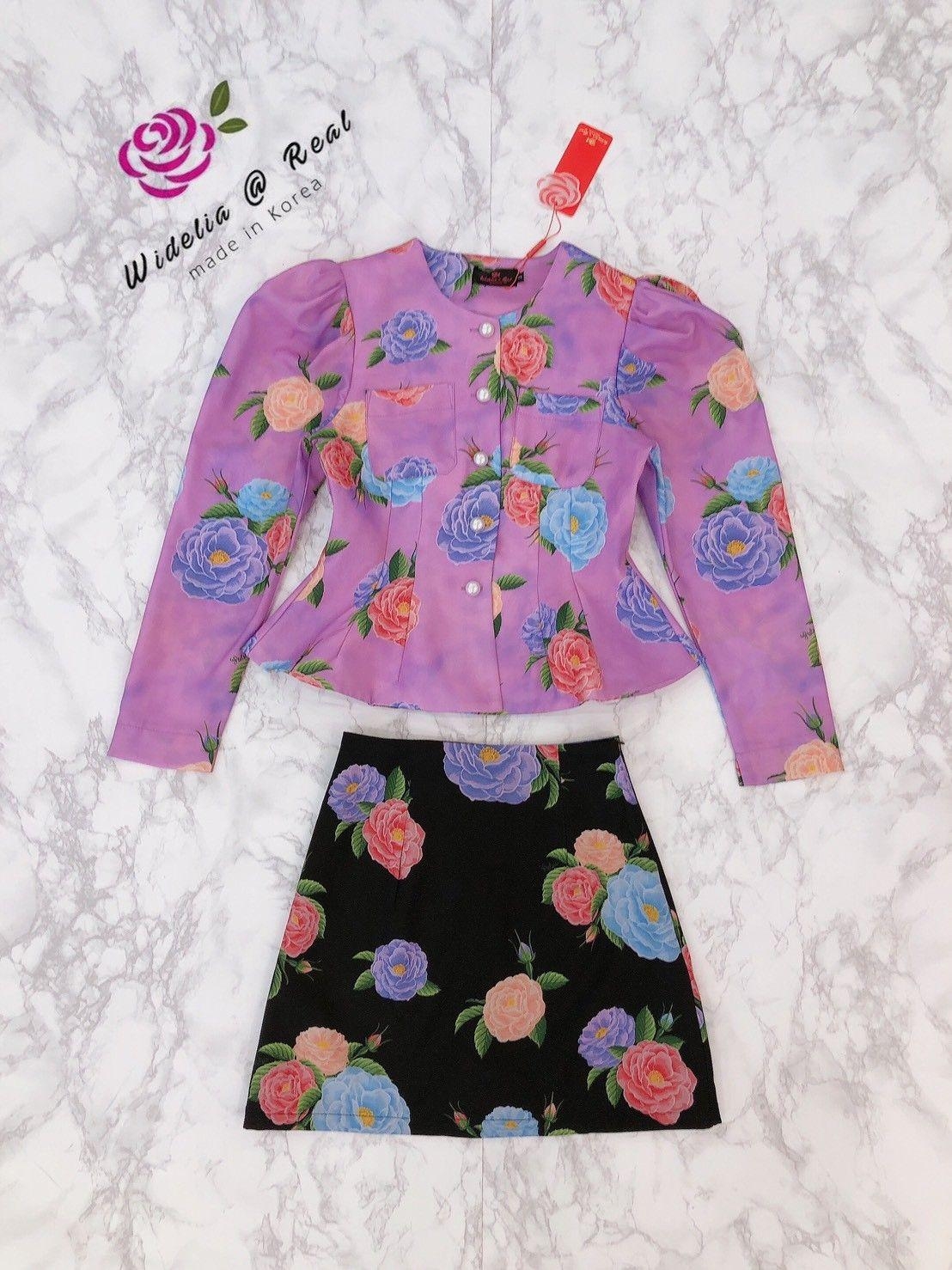 🌹 S 🌹 Widelia@Real Set Top+Skirt เซ็ทเสื้อแขนยาวกับกระโปรงสั้นแสนสวย