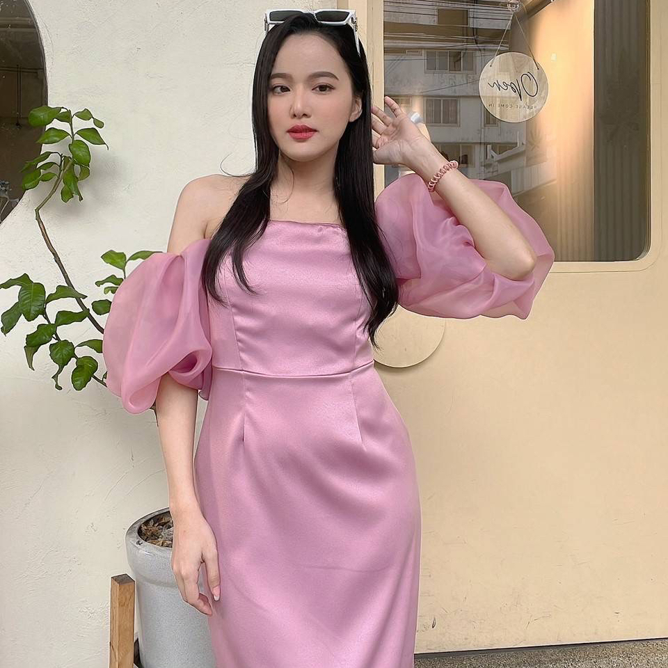 ชุดเดรส แขนพอง ใส่ออกงาน งานเเต่ง งานเลี้ยง เรียบหรู มีสไตล์👗