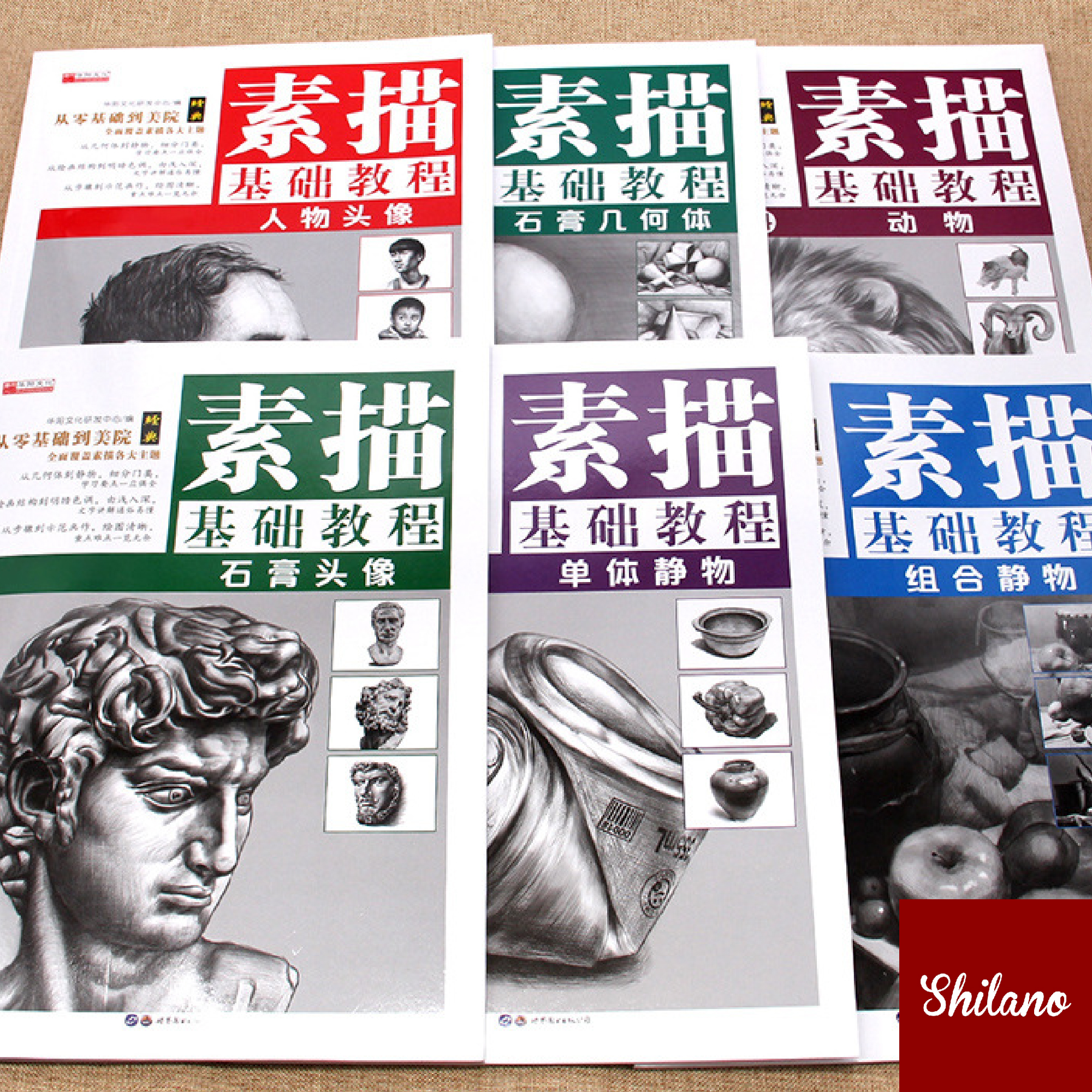 หนังสือวาดรูป Drawing ฉบับจีน 1ชุดมี6เล่ม