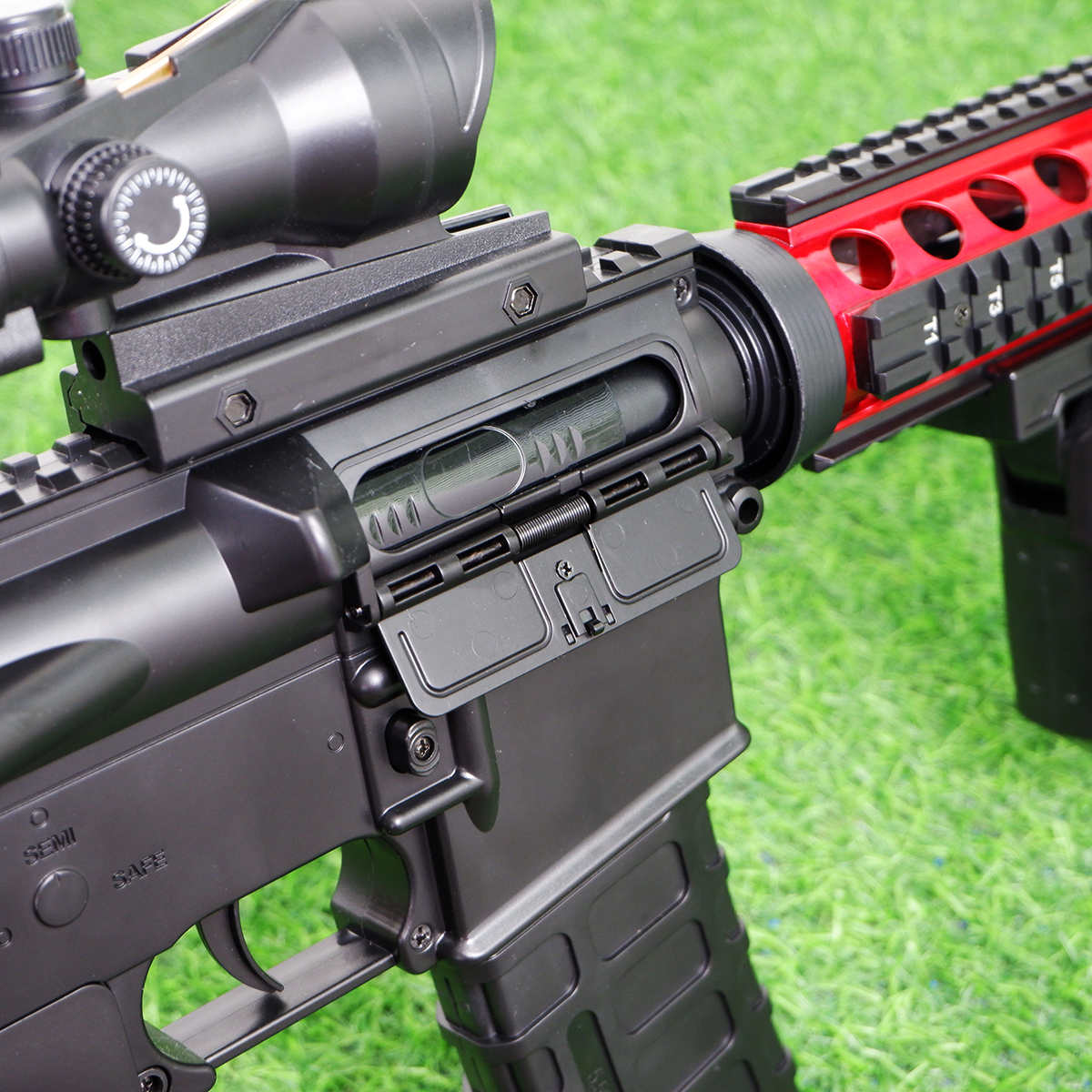 (24)M4A1 สีดำ แดง ตัวท็อป 200FPS ปืนเจลไฟฟ้า ของเล่น ยิงรัวได้ Semi Auto ได้