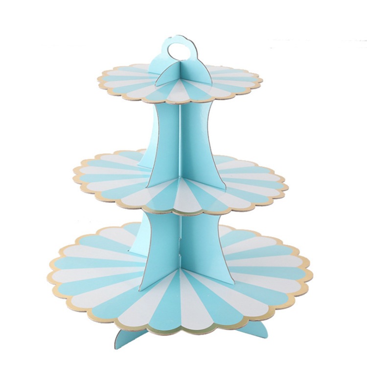 ชั้นวางเค้กกระดาษ แท่นวางเค้ก ชั้นวางคัพเค้ก ตกเเต่งงานปาร์ตี้