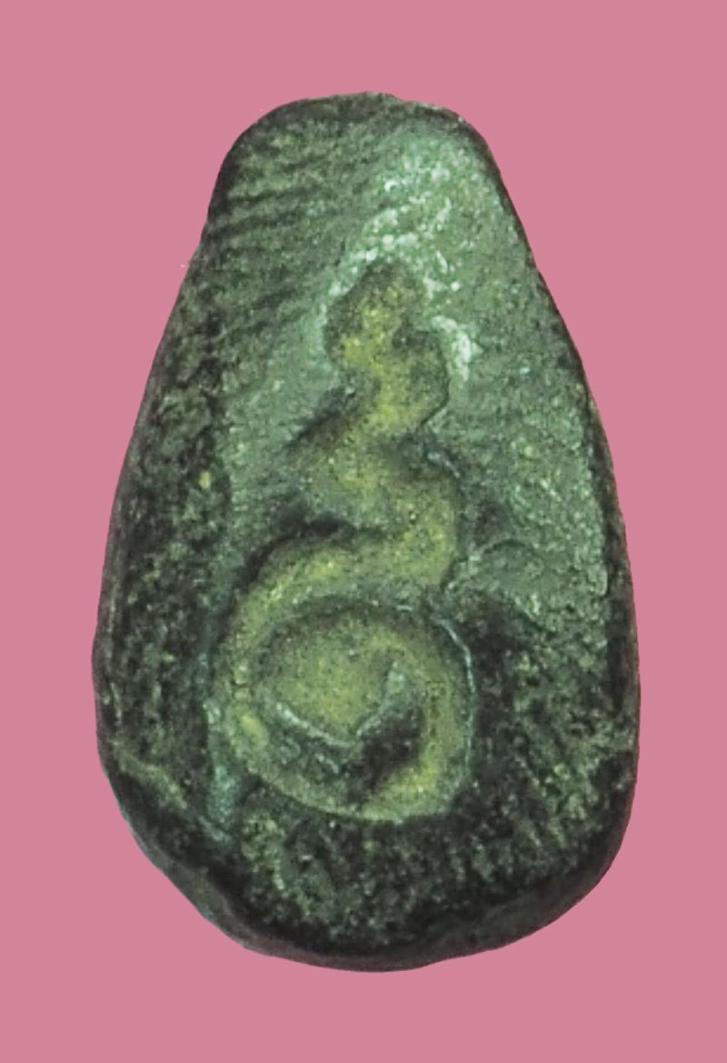 A5447 พระเม็ดน้อยหน่า หลังยันต์ เก่าไม่ทราบที่และปีสร้าง 9.1