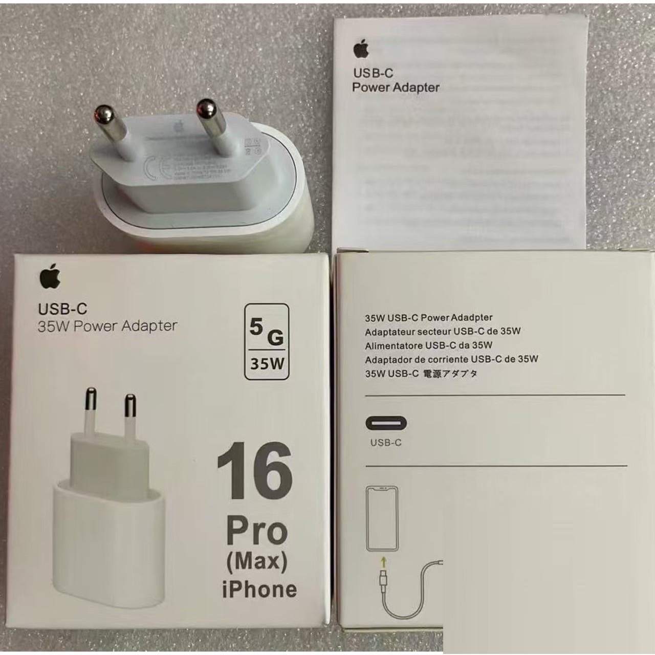 หัวชาร์จ IPhone 16 ProMax USB-C 35w(ขากลม)
