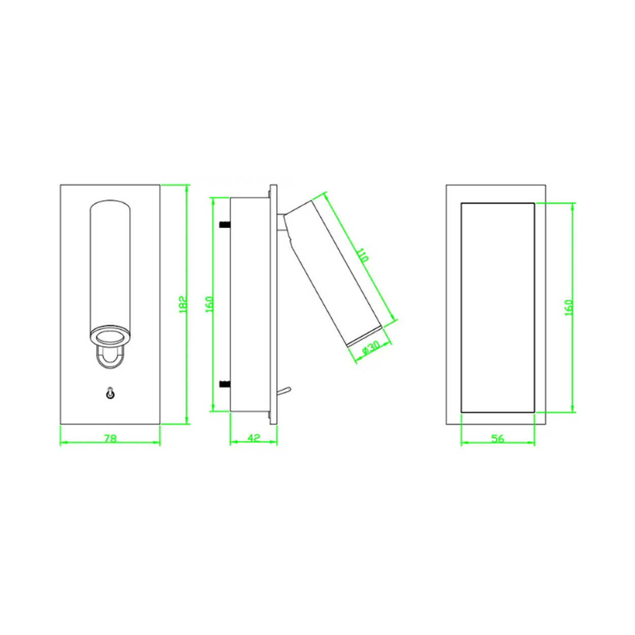 โคมไฟอ่านหนังสือติดผนัง Wall Reading Lamp Metal + Aluminium LED Cree 3W IP20 (KP034)