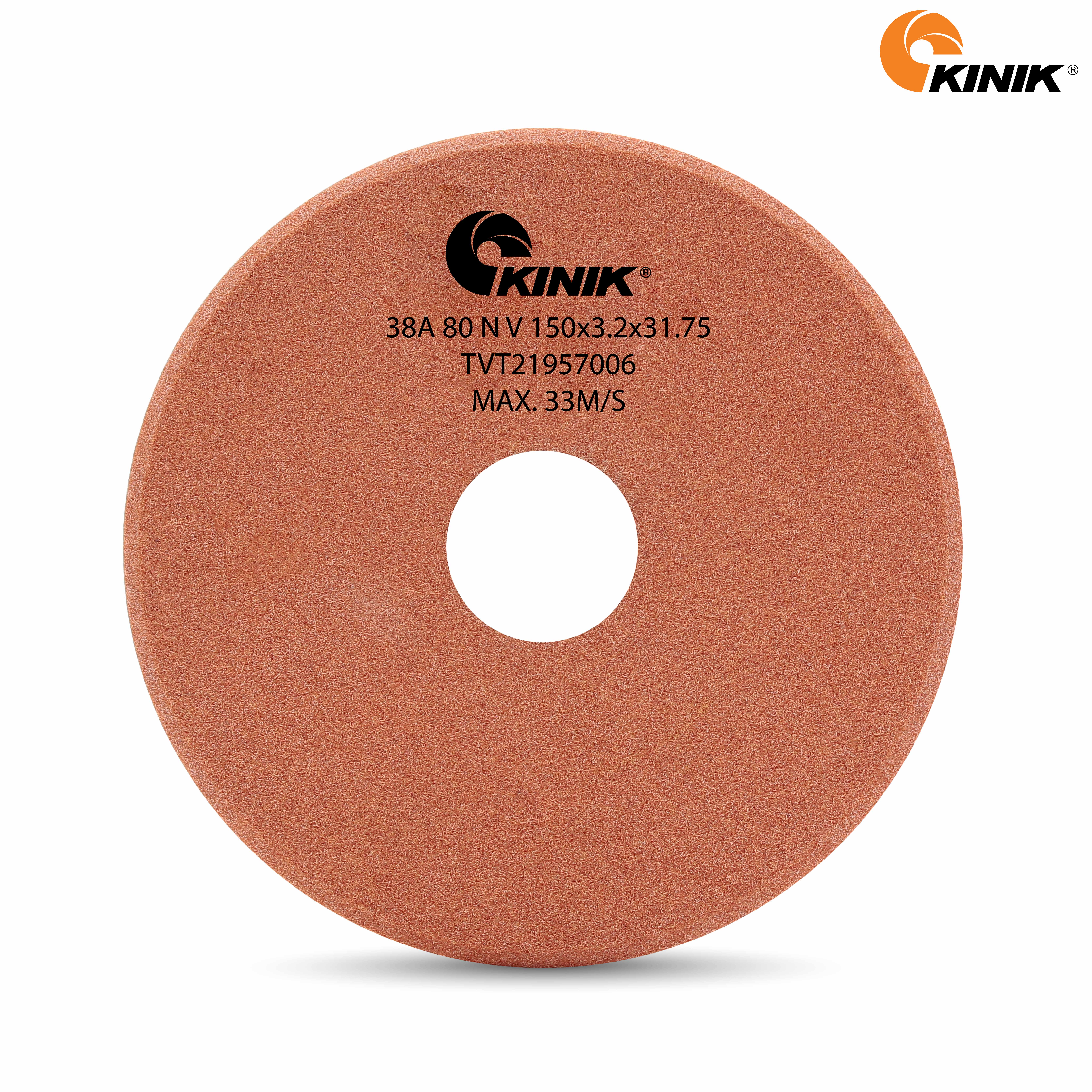 หินเจียรใบเลื่อย KINIK 38A80NV1D 150x3.2x31.75 mm.