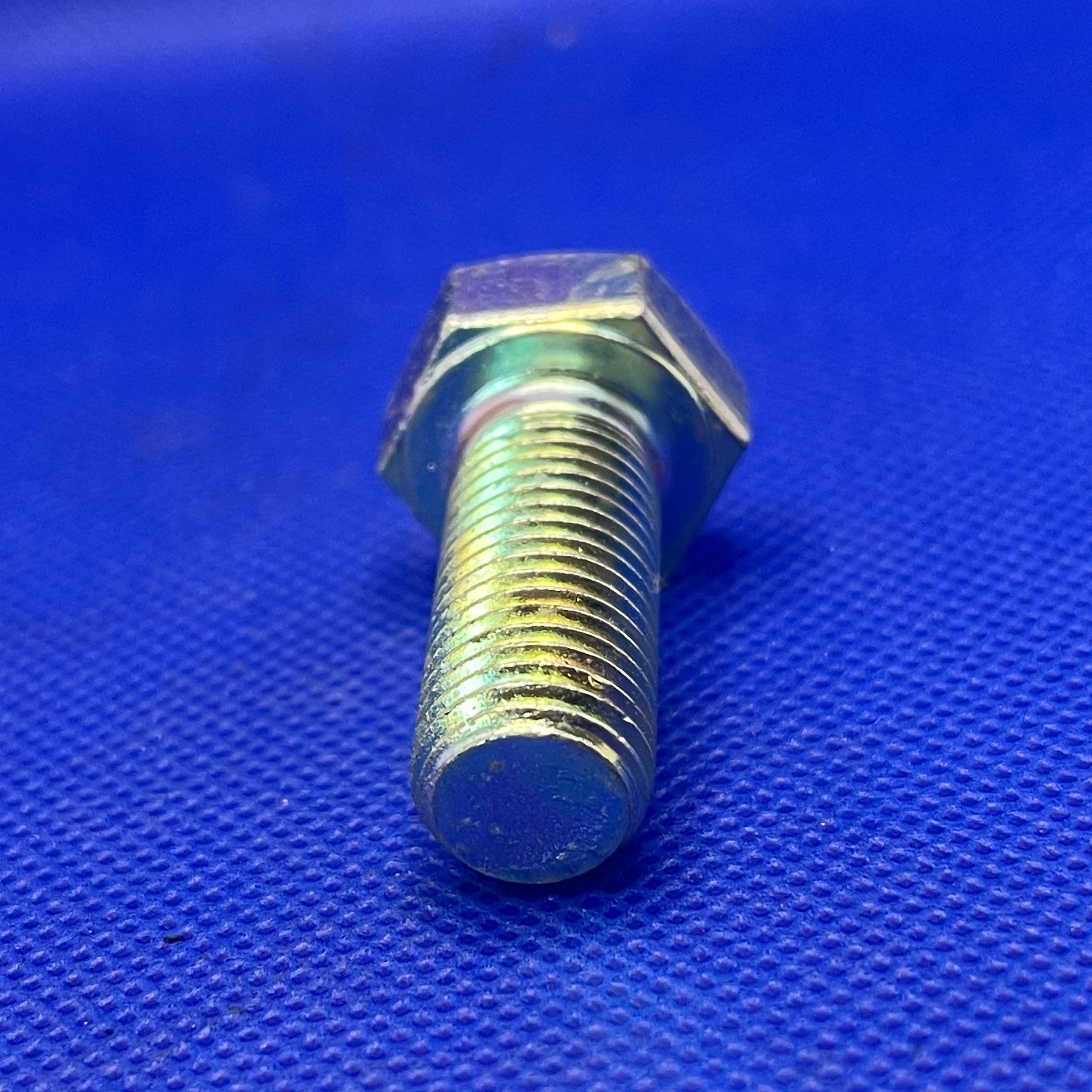 (6 ชิ้น) สกรูหัวเหลี่ยมมิลขาว M12x30mm เกลียว 1.5 เกลียวตลอด เกรด 8.8 ชุบซิงค์