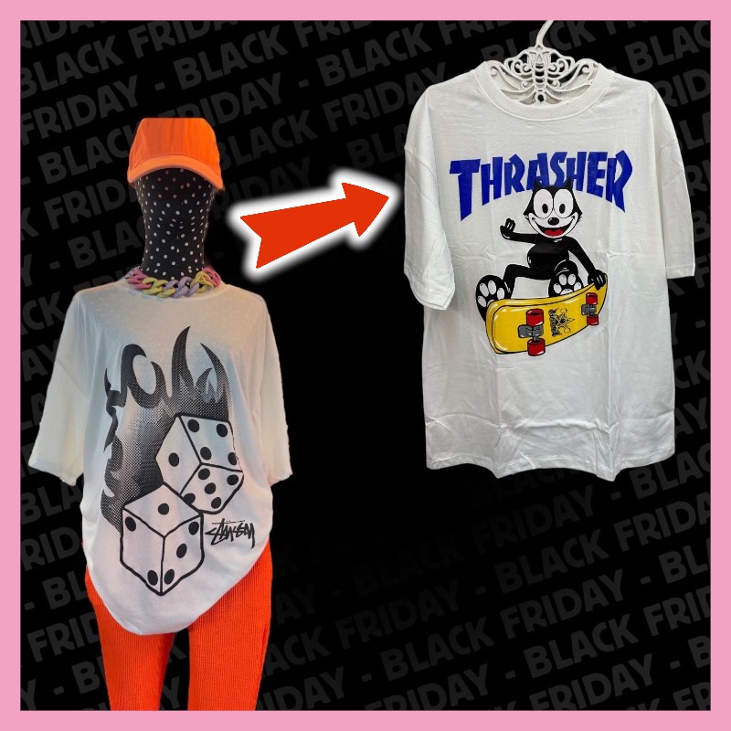 เสื้อยืด เสื้อแขนสั้น แขนกุด ตัวอักษร สุดเท่