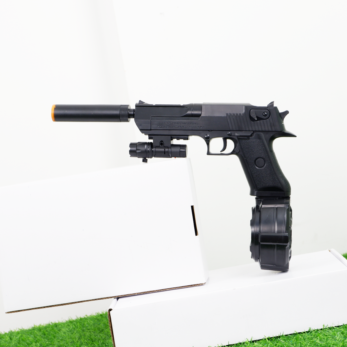 (29)Desert Eagle สีดำล้วน ปืนเจลไฟฟ้า ของเล่น ยิงรัวได้ ชักยิงได้