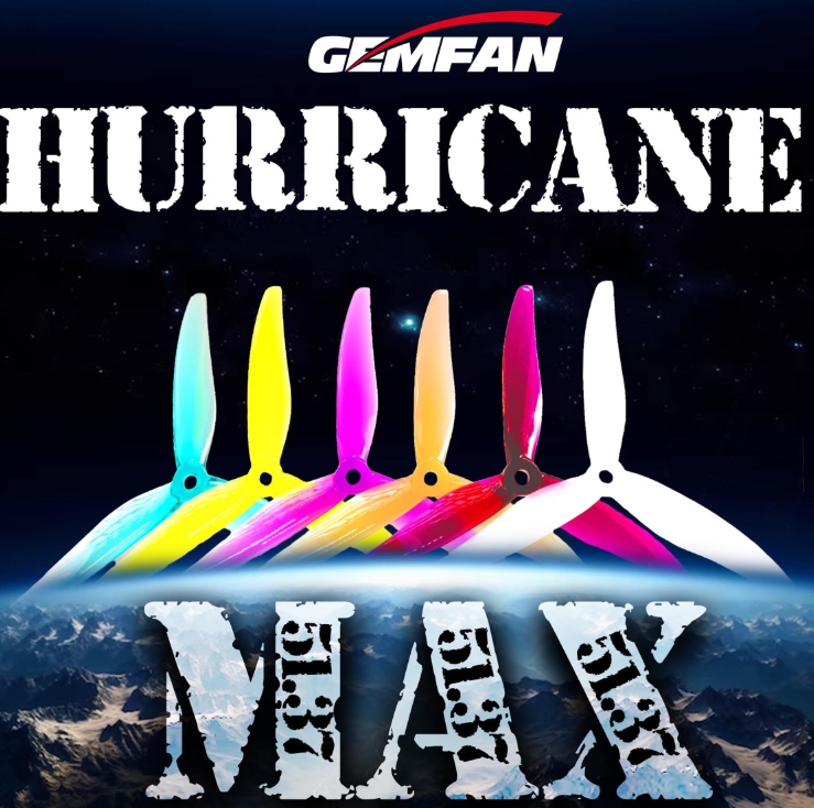 Gemfan Hurricane Max 51377 1ชุด 4ใบ ใบพัดโดรน 5นิ้ว