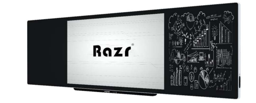 LED Touchscreen RAZR i-Blackboard 86 Gen4 ขนาด 86 นิ้ว ความละเอียด 3840 x 2160 พิกเซล (4K) ความคมชัด 5,000:1 ความสว่าง 500cd/m2 รองรับการทัชสกรีน 20 จุด มีลำโพง 15 วัตต์ 2 ตัว พร้อมเทคโนโลยีแบบ Capacitive
