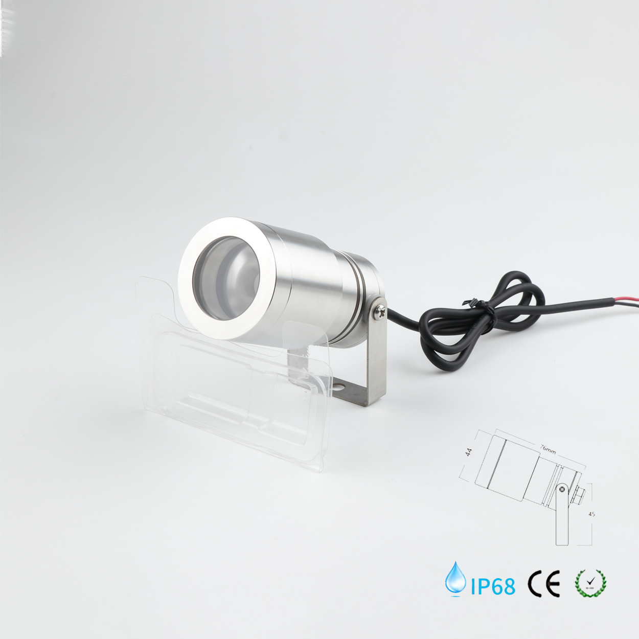 โคมไฟใต้น้ำ Underwater light Round 304 Stainless Steet LED 5W DC12-24V IP68