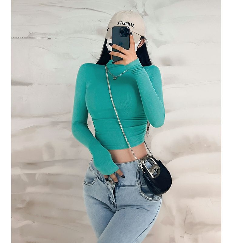 เสื้อยืดแขนยาว คอสูง เสื้อคอเต่า เข้ารูป CN2259