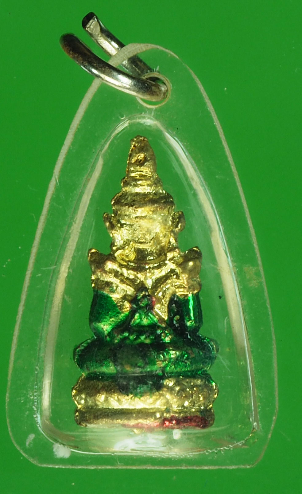 A76 พระแก้วมรกต เลี่ยมพลาสติกเก่า ไม่ทราบที่และปีสร้าง 8