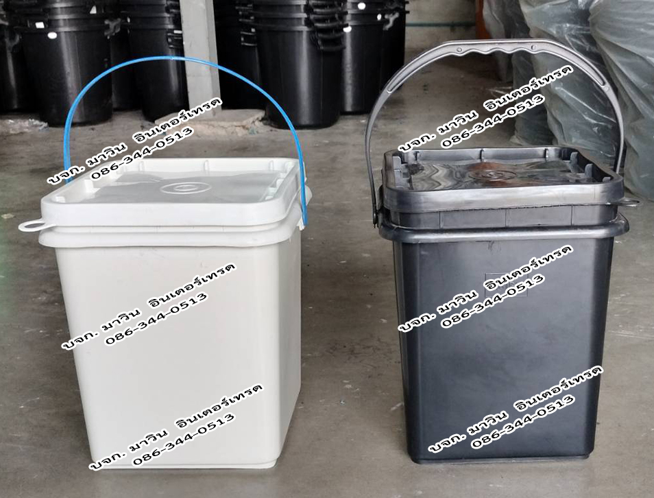 ถังขยะอินทรีย์ ถังขยะเปียกใส่เศษอาหาร ถังตัดก้น สีดำ และสีอื่นๆ พร้อมฝาปิด แบบหูหิ้ว