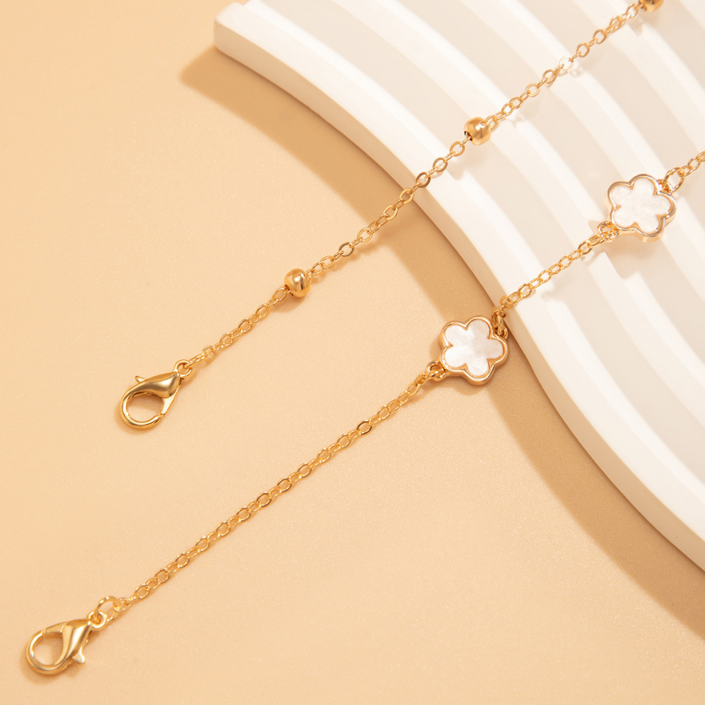 สร้อยข้อเท้า สายโซ่ จี้รูปดอกไม้ เเฟชั่น เครื่องประดับ สำหรับผู้หญิง G4844