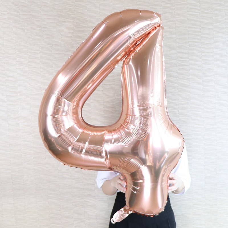 ลูกโป่งตัวเลข 0-9 สีชมพู โรสโกลด์ 40-42 นิ้ว ลูกโป่งฟอยล์ตัวเลข เทศกาลต่างๆ