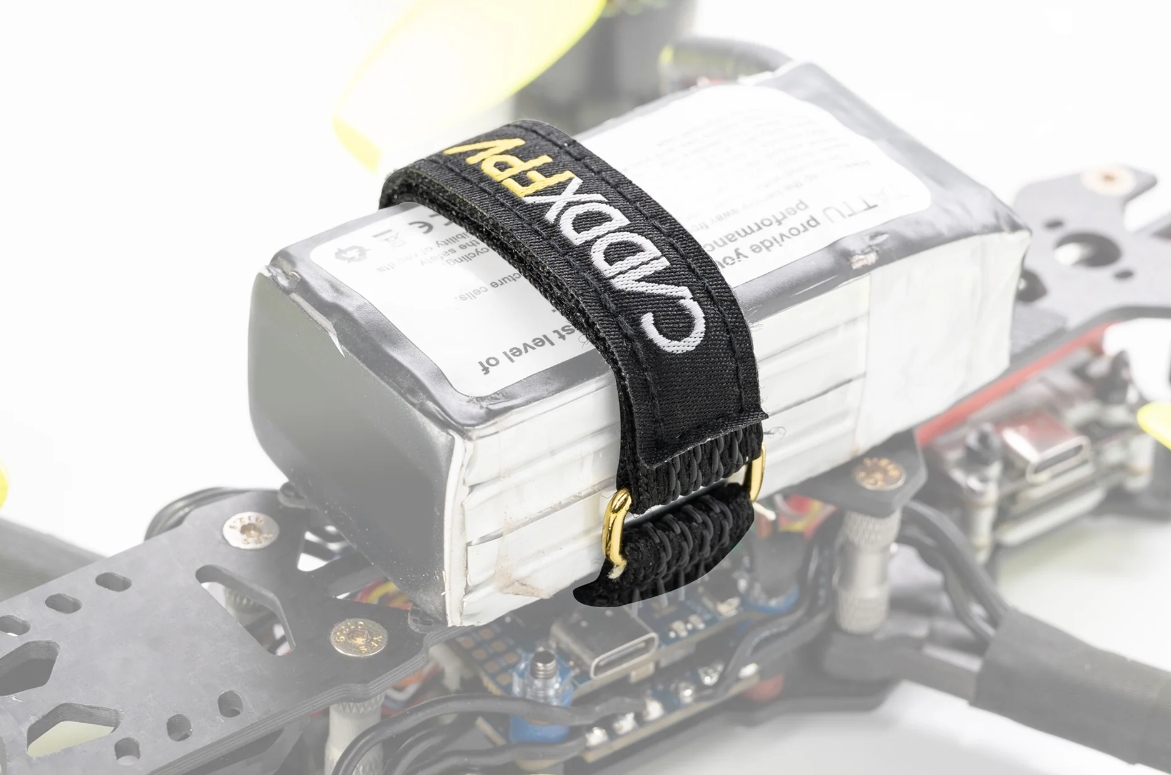 CaddxFPV Skid Battery Straps 250x15mm สายรัดแบตอย่างดี มีกันลื่น ห่วงโลหะ แข็งแรง ทนทาน เหนียวแน่นอน