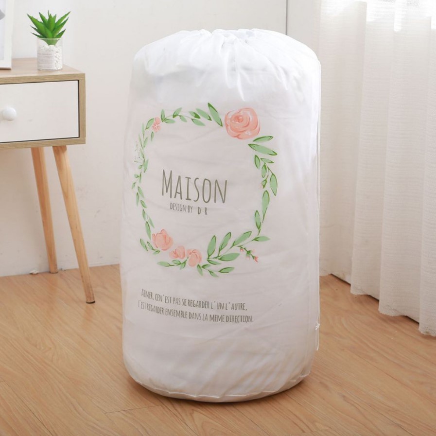 ถุงเก็บของ เก็บเสื้อผ้า เก็บผ้านวม ผ้าห่ม ไซส์จัมโบ้ รูปหน้าหมี ครีม-ขาว