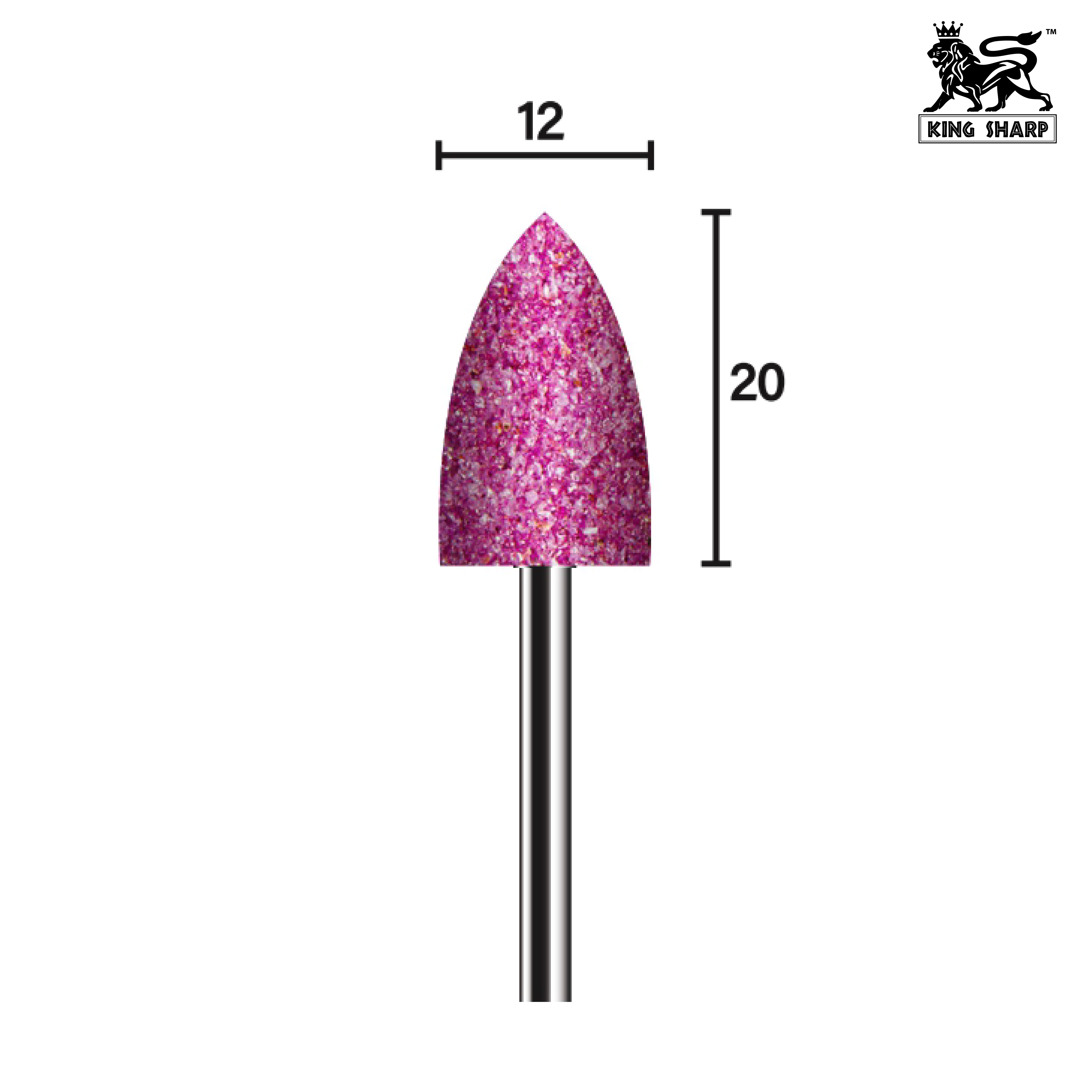 หินเจียรมีแกน KINGSHARP AS1220 PA60QV40 12x20x3 mm.