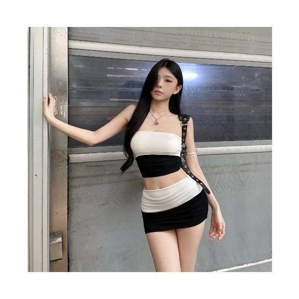 ชุดเซท เกาะอก+กระโปรง รหัส CN2808